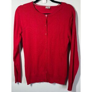 Cielo Cardigan Sweater Womens Medium Blood Red Lightweight Preppy Classiccore
